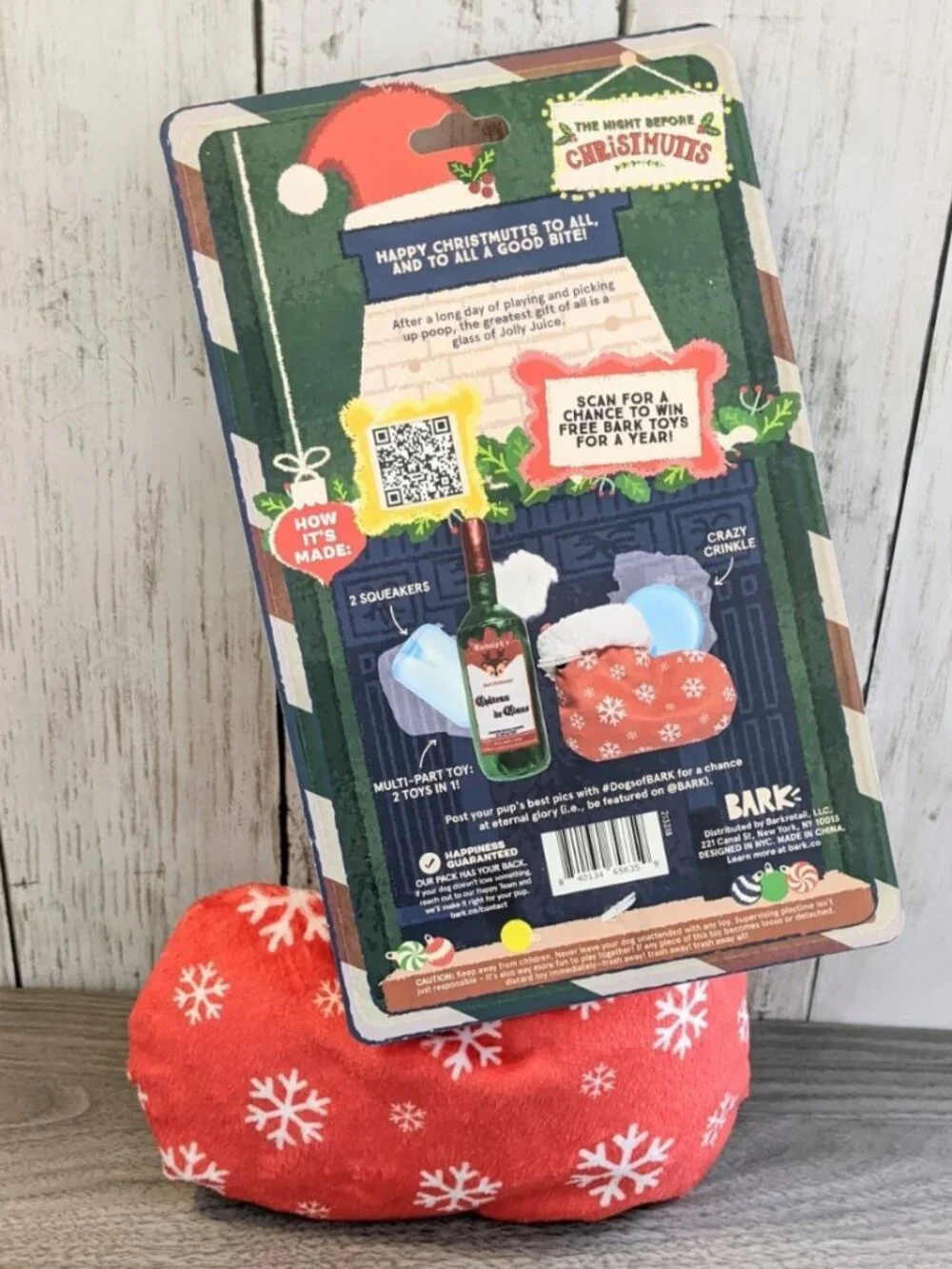 BARK Jolly Juice Stocking Dog Toy M/L